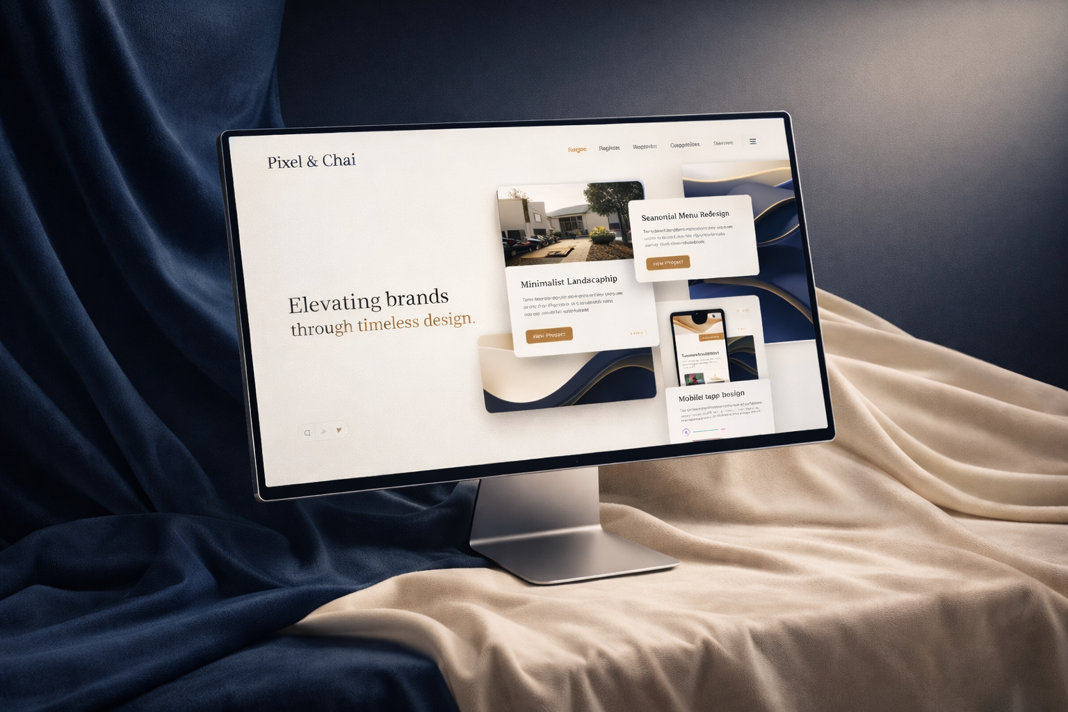 Pixel and Chai design startup website — freelance React frontend project